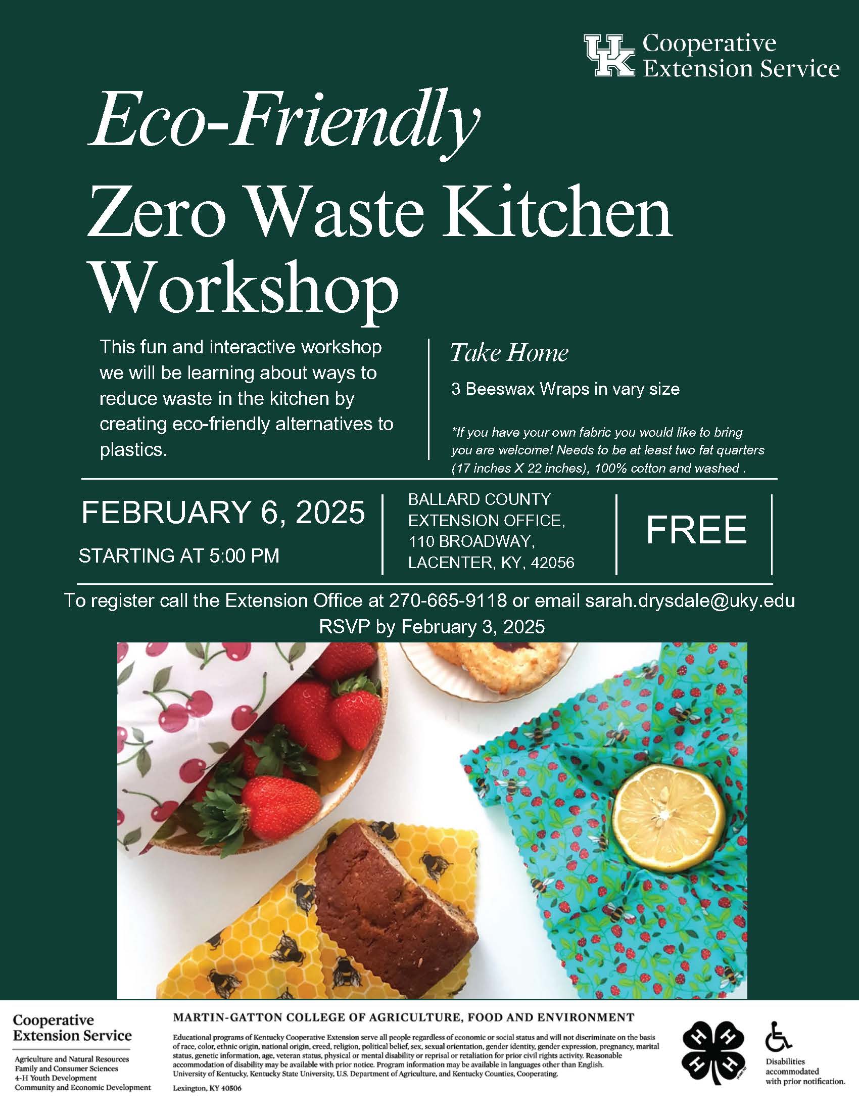 Zero waste kitchen workshop flyer