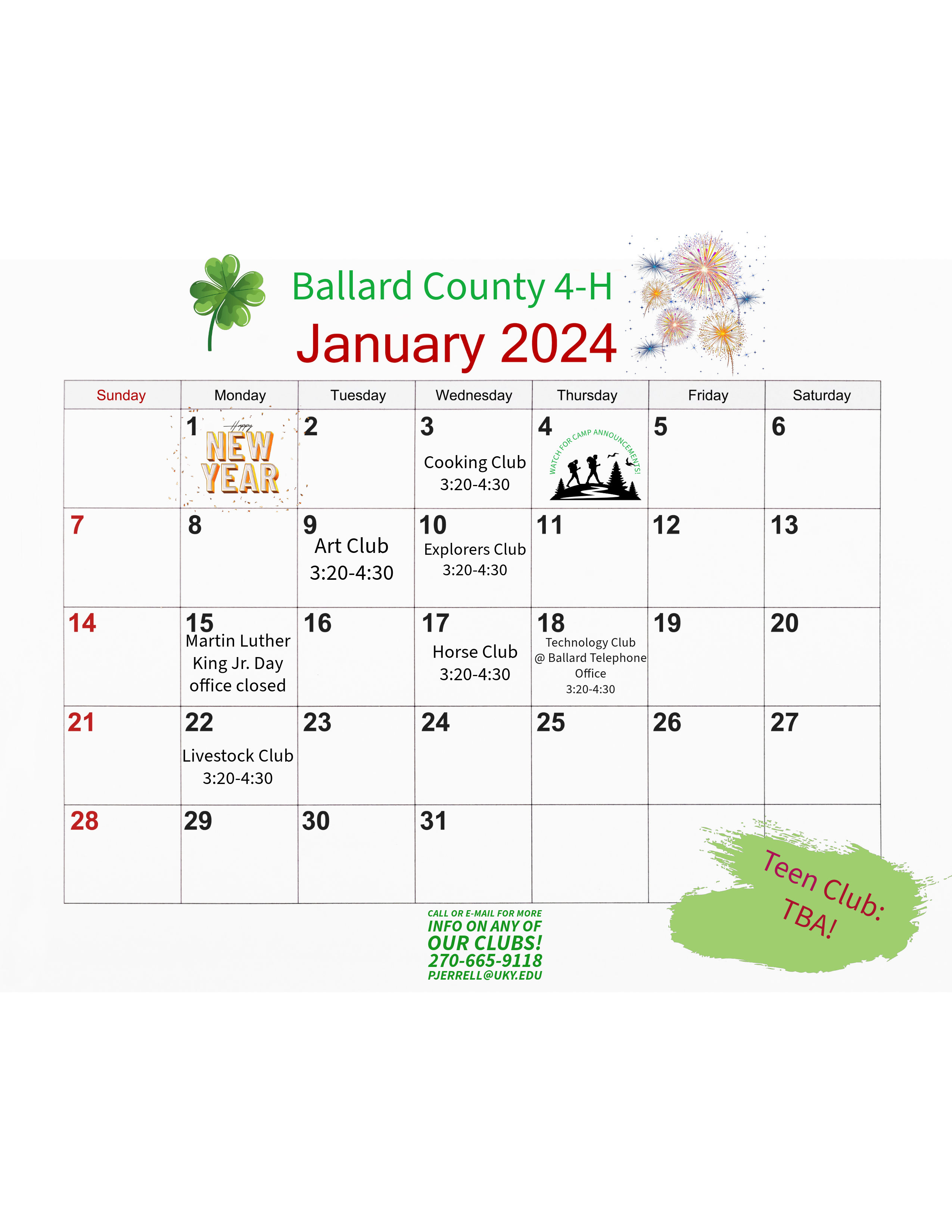 january 4h calendar